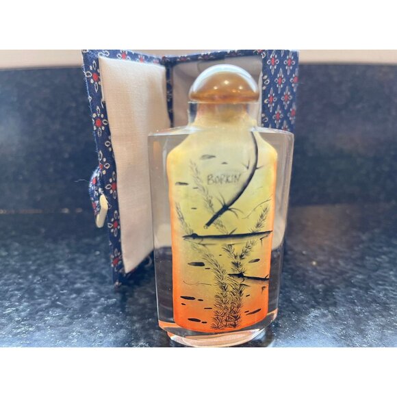 Vtg Double Sided Reverse Glass Painting Chinese Snuff Bottle Glass Signed - Picture 1 of 10